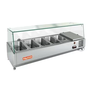 VRX 1200 1/3 витрина охл.настольная, со стеклом, 1200х385х459 мм, HICOLD RUS