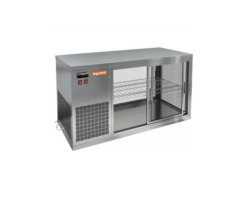 VRL 1100 L витрина охл. настольная кондитерская со стеклом, нерж., агрегат слева, 1100х500х600 мм, HICOLD RUS
