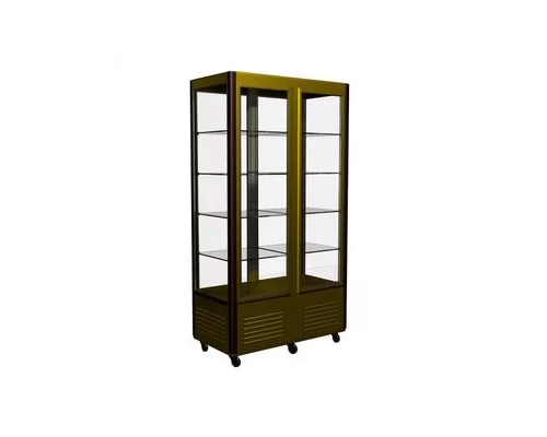 Шкаф холодильный D4 VM 800-1 (R800C Сarboma Люкс) (0109-0102 (коричн-золот) 2 дв,решетки)