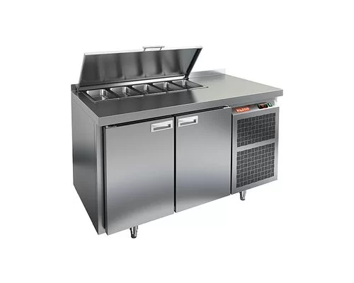 SL1-11GN (1/3) БЕЗ КРЫШКИ стол для салатов, охл.(+2+10), 2 двери, 1390х700х850мм, HICOLD RUS