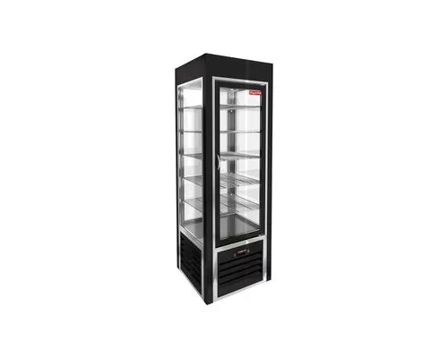 VRC 350 Sh Black FR витрина охл. кондитерская., на низ. ножках, чёрная, рамка нерж., HICOLD RUS