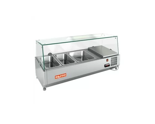 VRTG 1000 1/3 витрина охл.настольная к PZE3, со стеклом, 1000х385х459 мм, HICOLD RUS