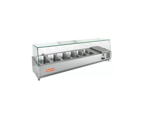 VRX 1500 1/3 витрина охл.настольная, со стеклом, 1500х385х459 мм, HICOLD RUS