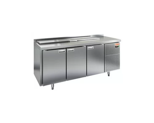 SL2-111SN (1/6) БЕЗ КРЫШКИ стол для салатов охл.(+2+10), 3 двери, 1890х600х850мм, HICOLD RUS