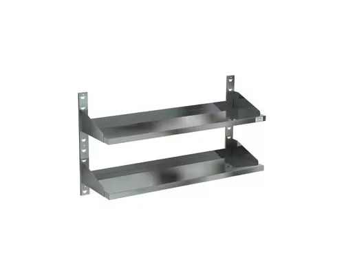 Полка ПК2-150/30 настенная двух-уровневая (нерж. сталь. aisi 430) 1500х300х550
