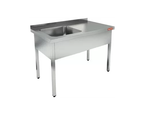 НСО1М-12/7БЛ стол-моечная ванна, 1 секц. (500х500х300) слева, HICOLD RUS
