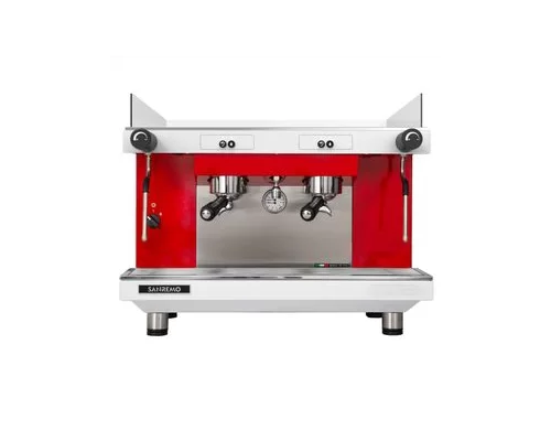 Кофемашина Sanremo Zoe SAP (полуавтомат) 2 высокие гр. бело-красная