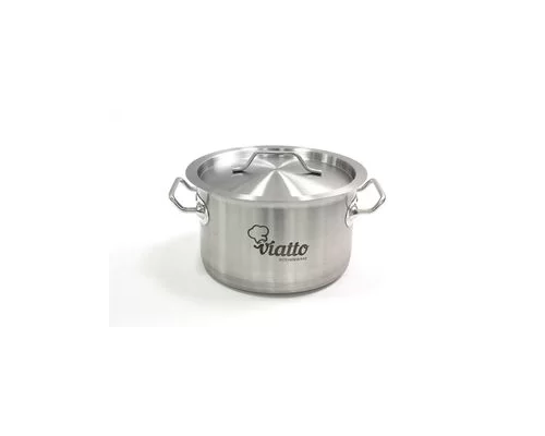 Кастрюля нерж с тройным дном 220х130мм объем 5L с дв.ручками, 101342, ( Viatto )